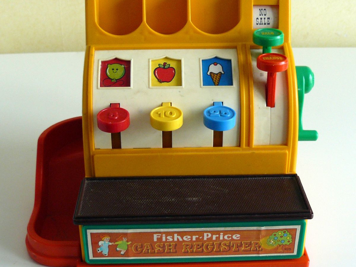 caisse enregistreuse jouet plastique vintage