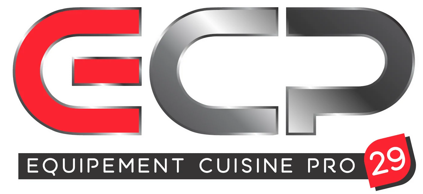 logo gris métalisé et rouge équipement cuisine